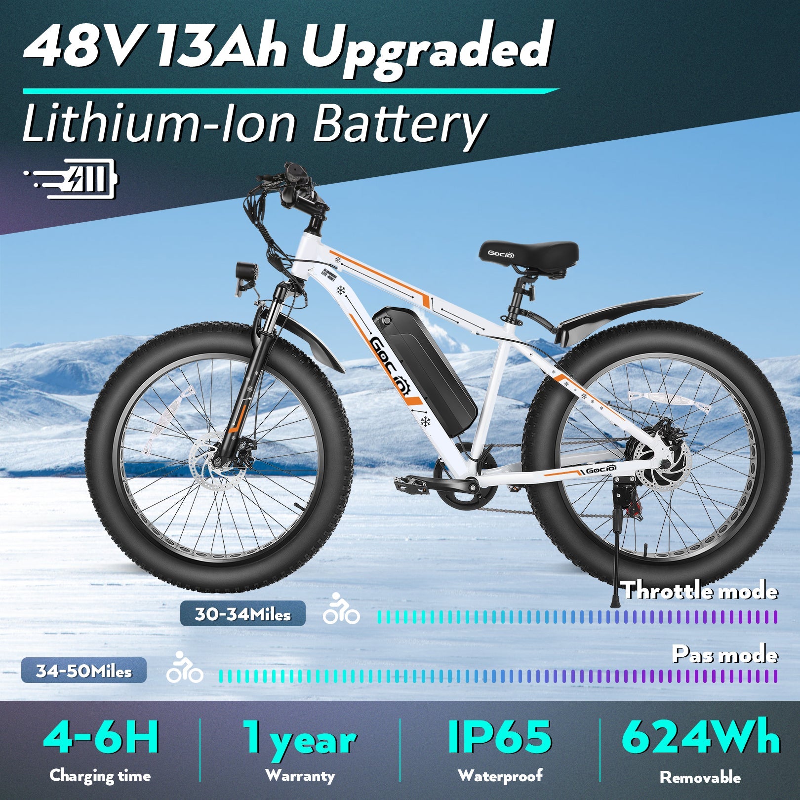 Wooken G-21 Mountain Electric Bike Fat Tire All Terrain Electric Bike Wooken