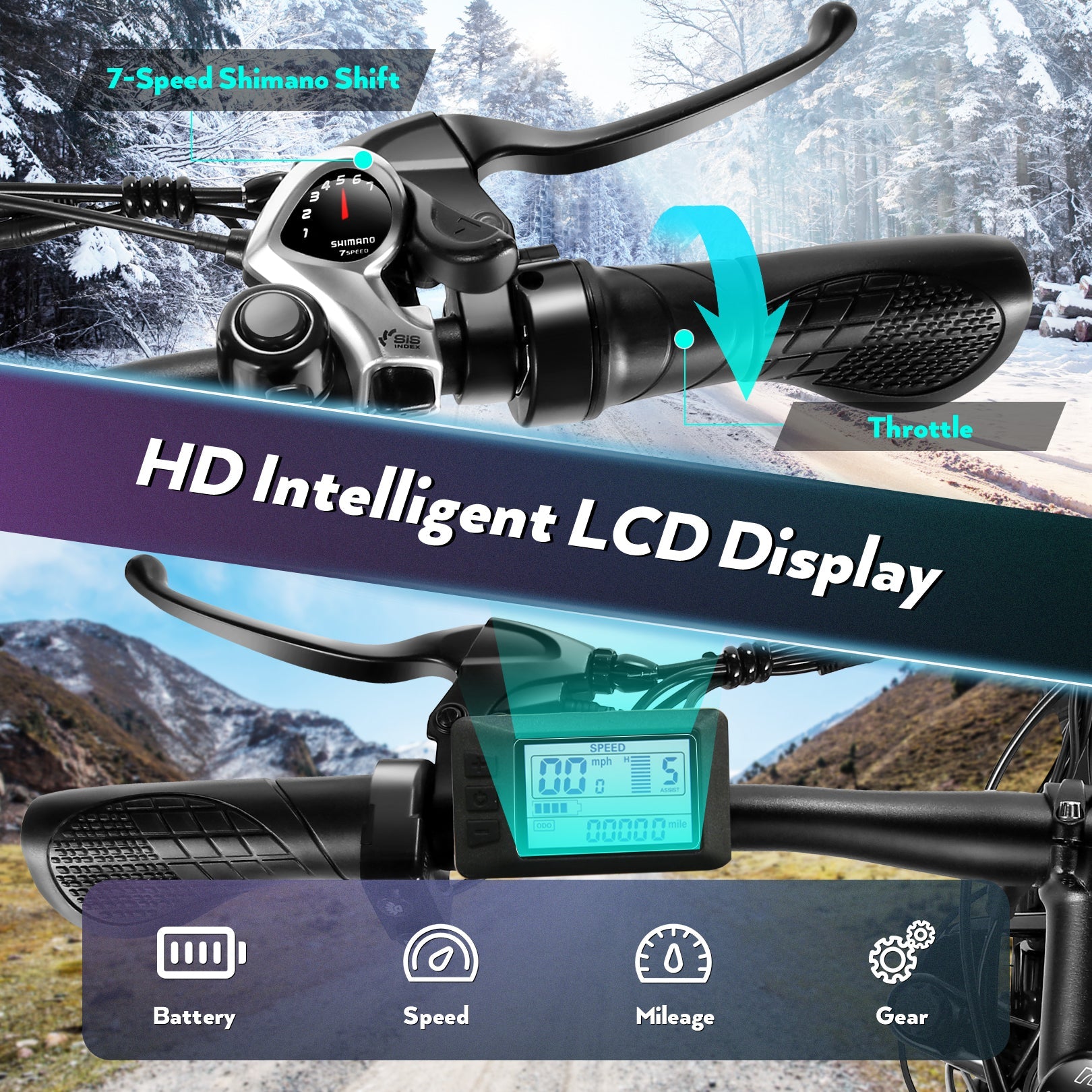 Wooken G-21 Mountain Electric Bike Fat Tire All Terrain Electric Bike Wooken