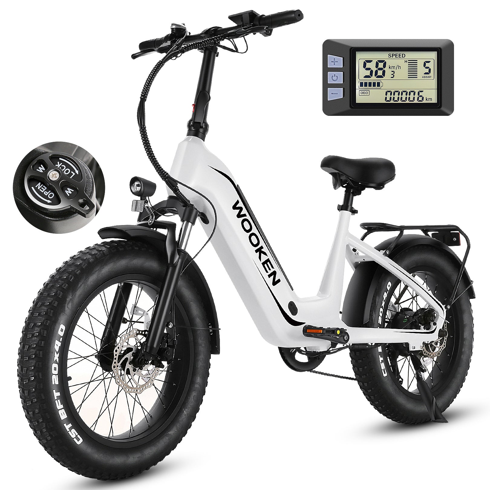 Wooken HMLWK11 All Terrain Fat Tire Mountain Electric Bike Wooken