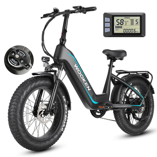 Wooken HMLWK11 All Terrain Fat Tire Mountain Electric Bike Wooken