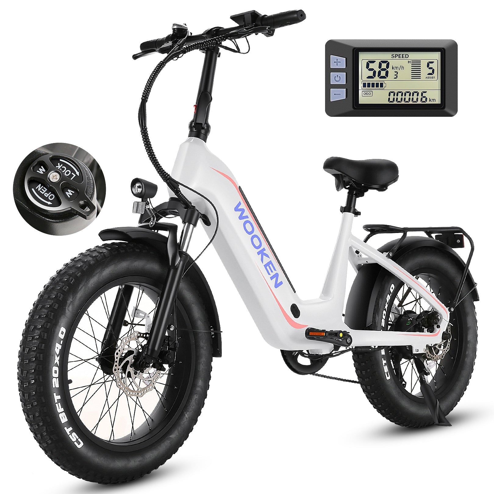 Wooken HMLWK11 All Terrain Fat Tire Mountain Electric Bike Wooken