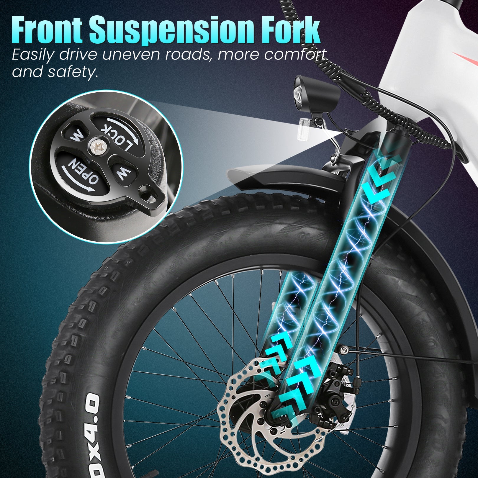 Wooken HMLWK11 All Terrain Fat Tire Mountain Electric Bike Wooken