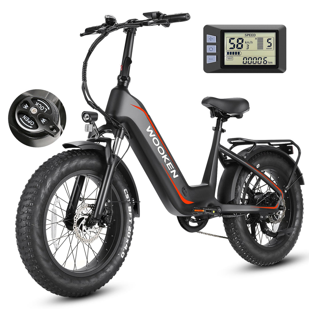 Wooken HMLWK11 All Terrain Fat Tire Mountain Electric Bike Wooken