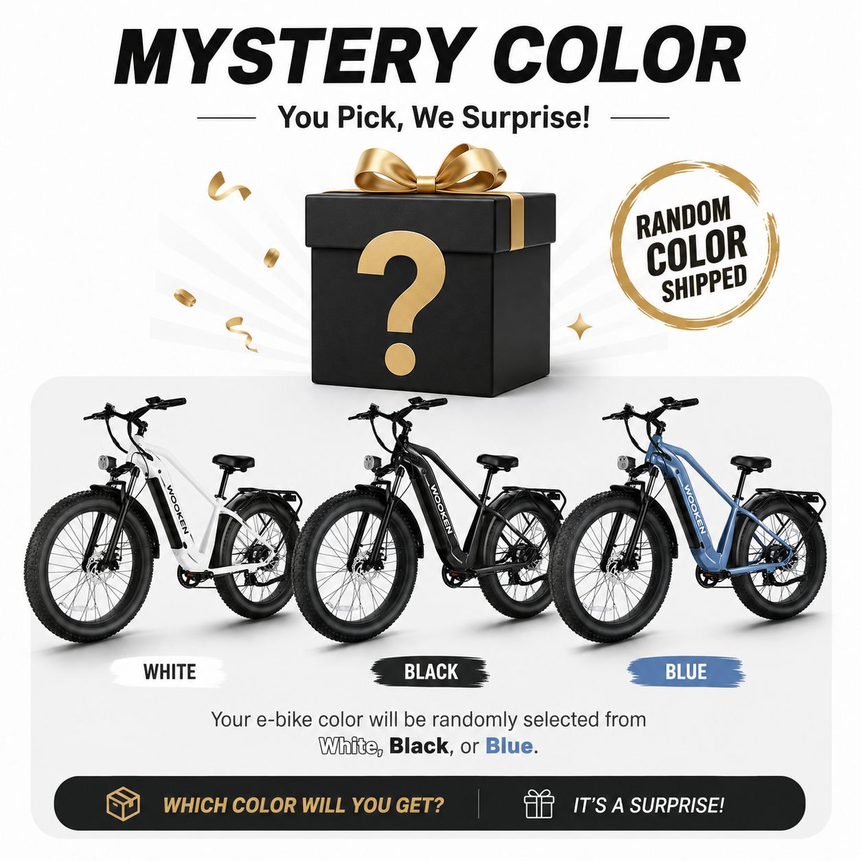 Wooken ‎GALE 26" x 4.0 Fat Tire All Terrain Electric Bike Wooken