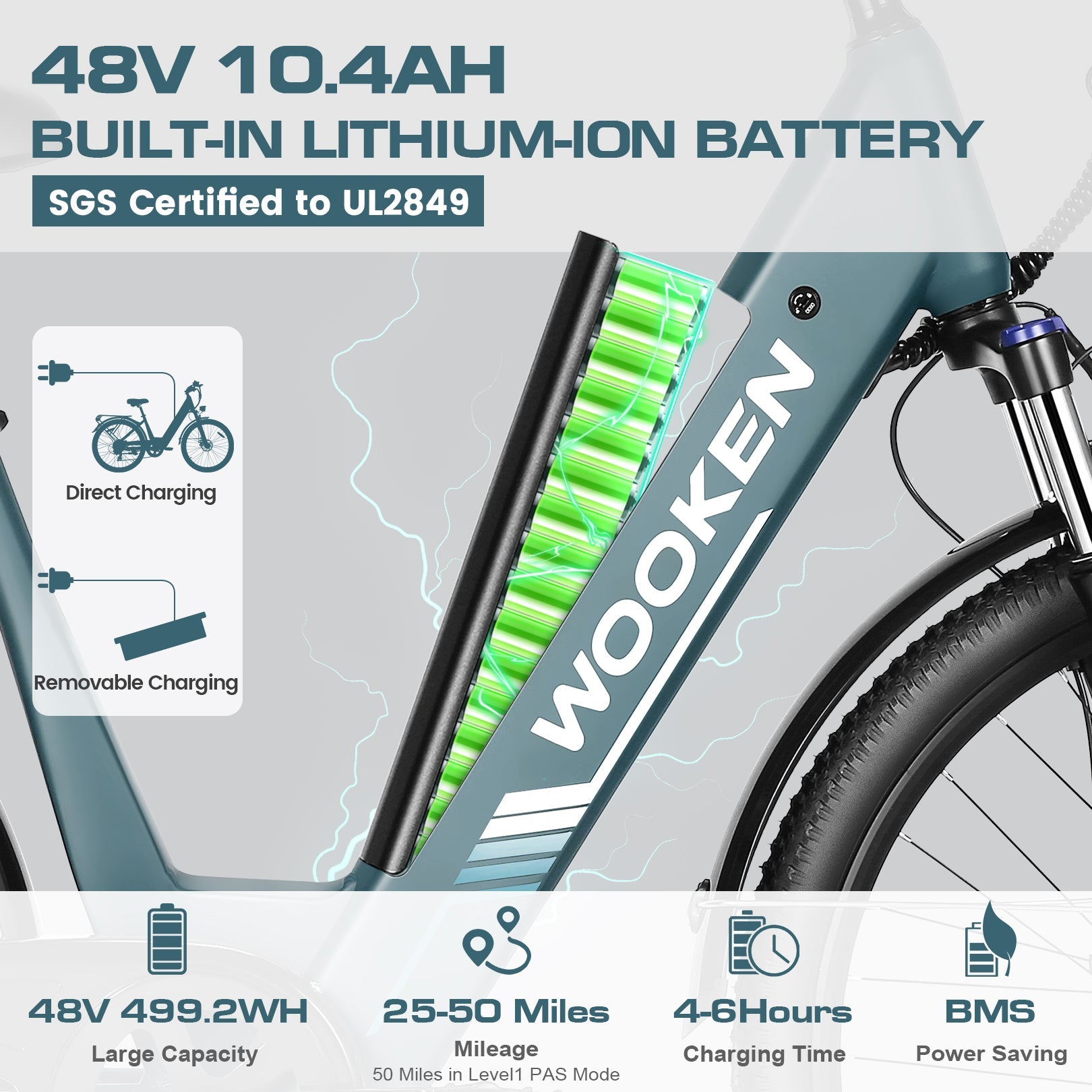 Wooken SwiftX Step-Thru Urban Commuter Electric Bike Wooken