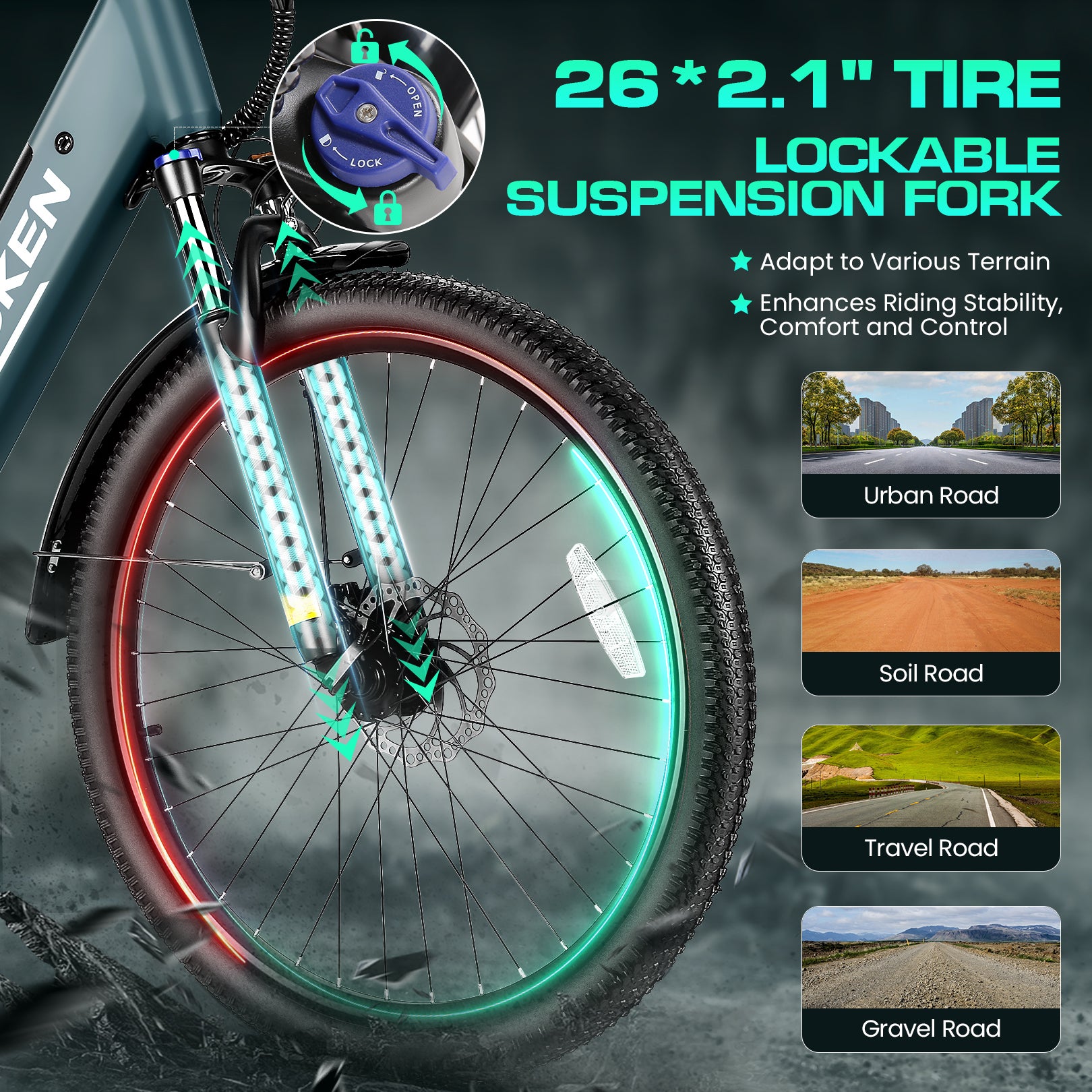 Wooken SwiftX Step-Thru Commuter Fat Tire Electric Bike Wooken