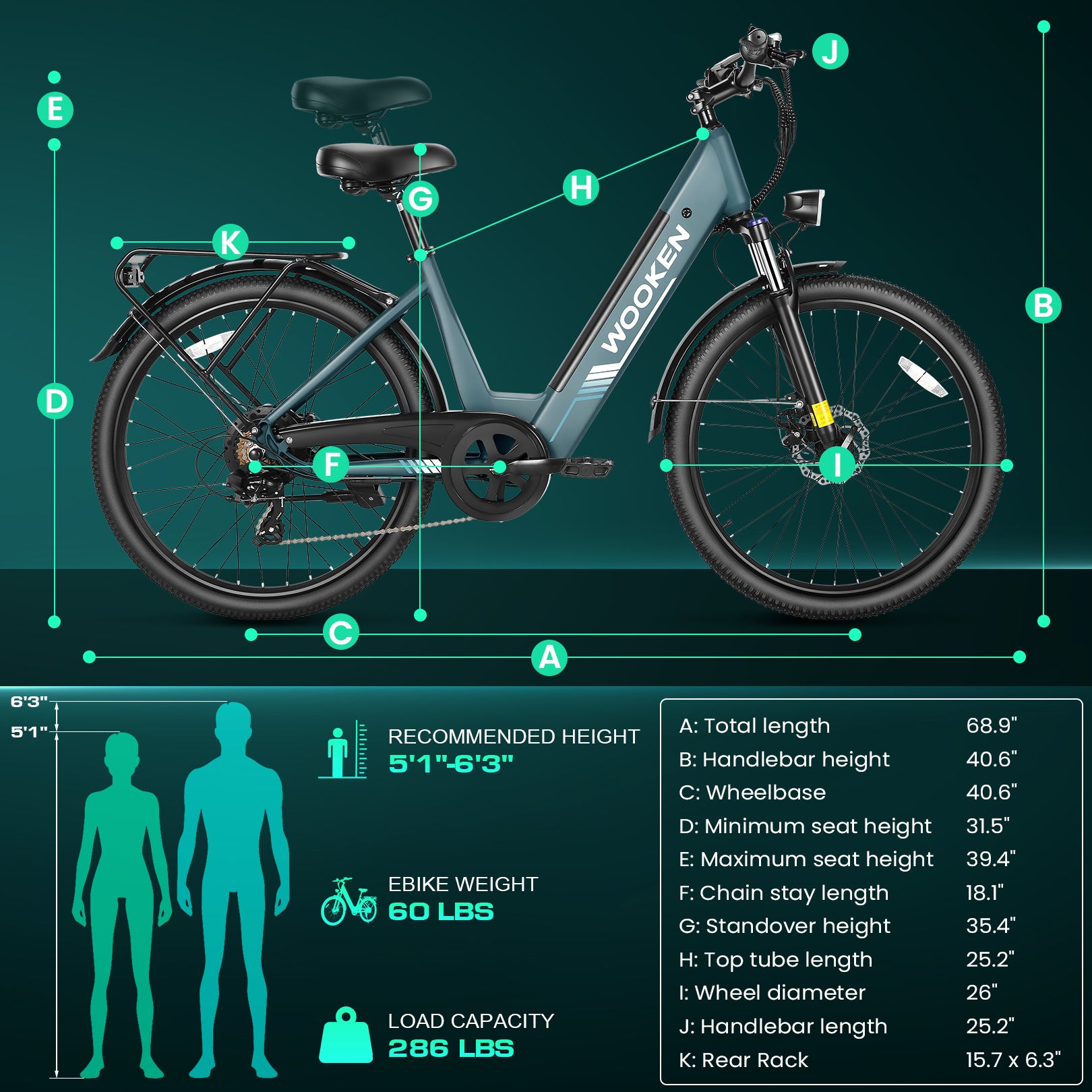 Wooken SwiftX Step-Thru Commuter Fat Tire Electric Bike Wooken