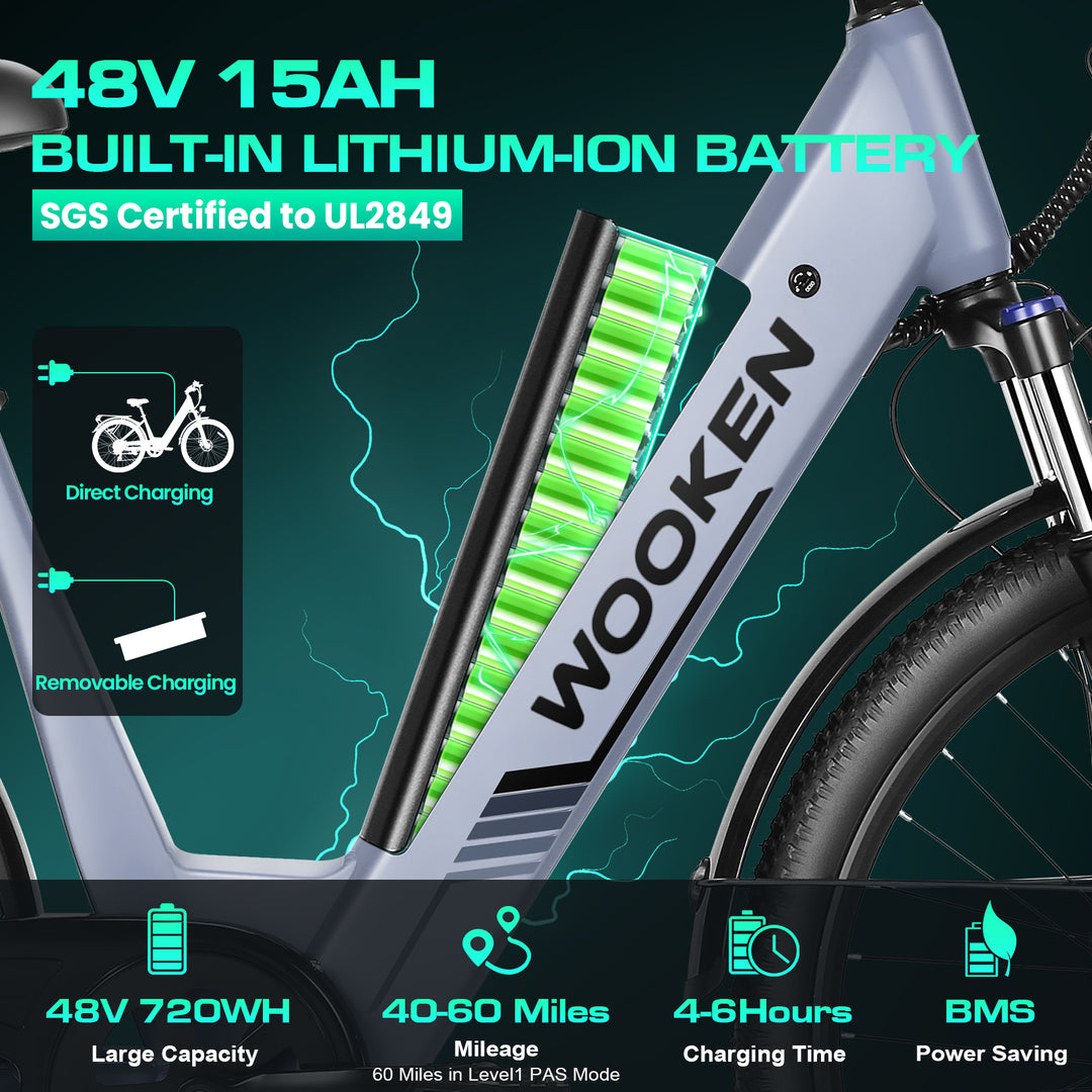 Wooken SwiftX Step-Thru Urban Commuter Electric Bike Wooken