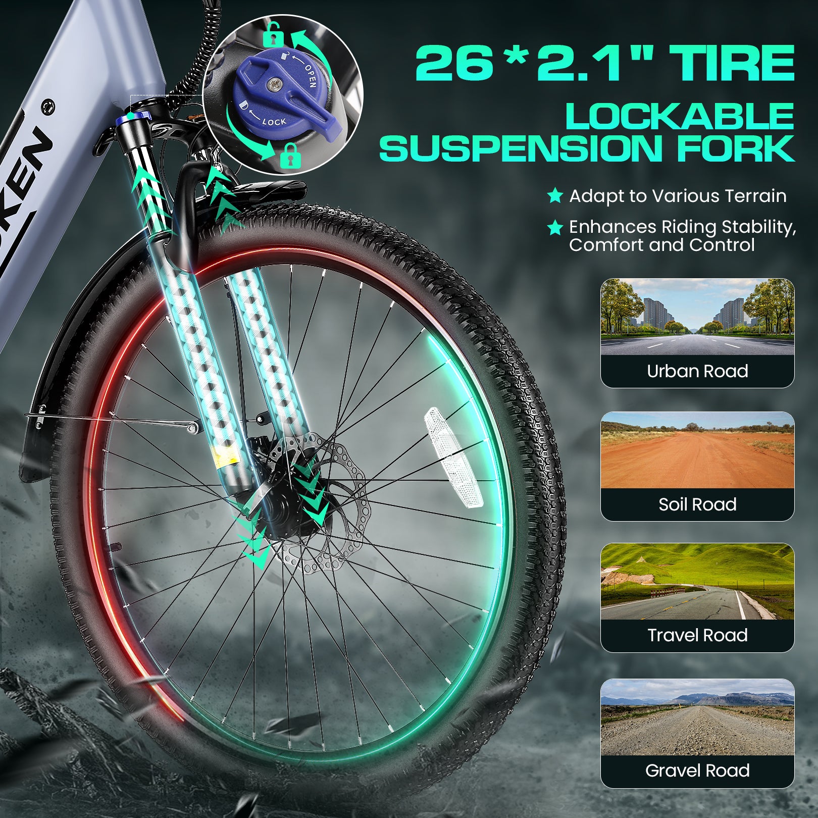 Wooken SwiftX Step-Thru Commuter Fat Tire Electric Bike Wooken