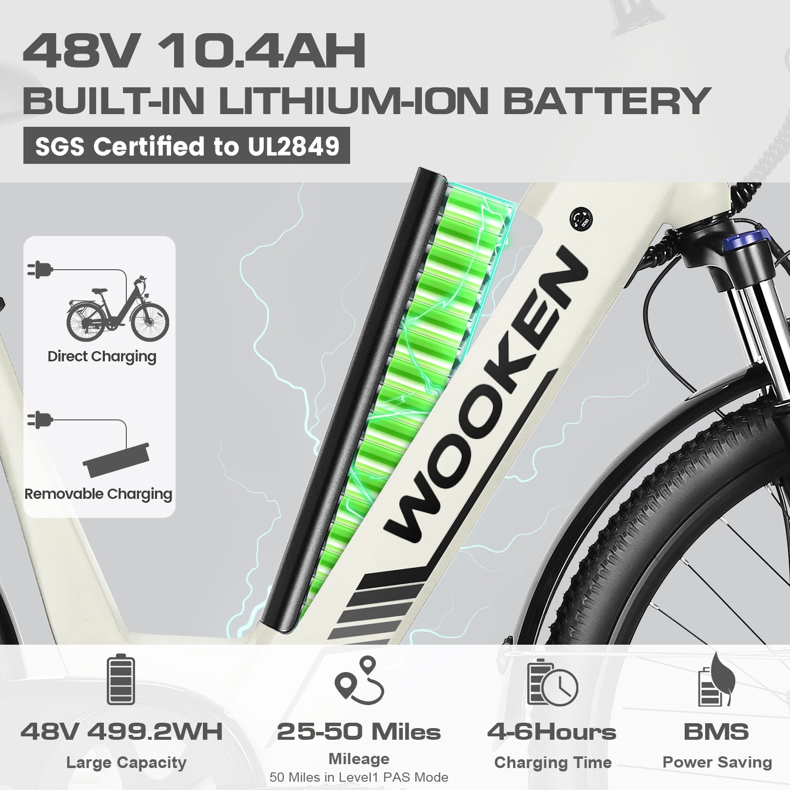 Wooken SwiftX Step-Thru Urban Commuter Electric Bike Wooken