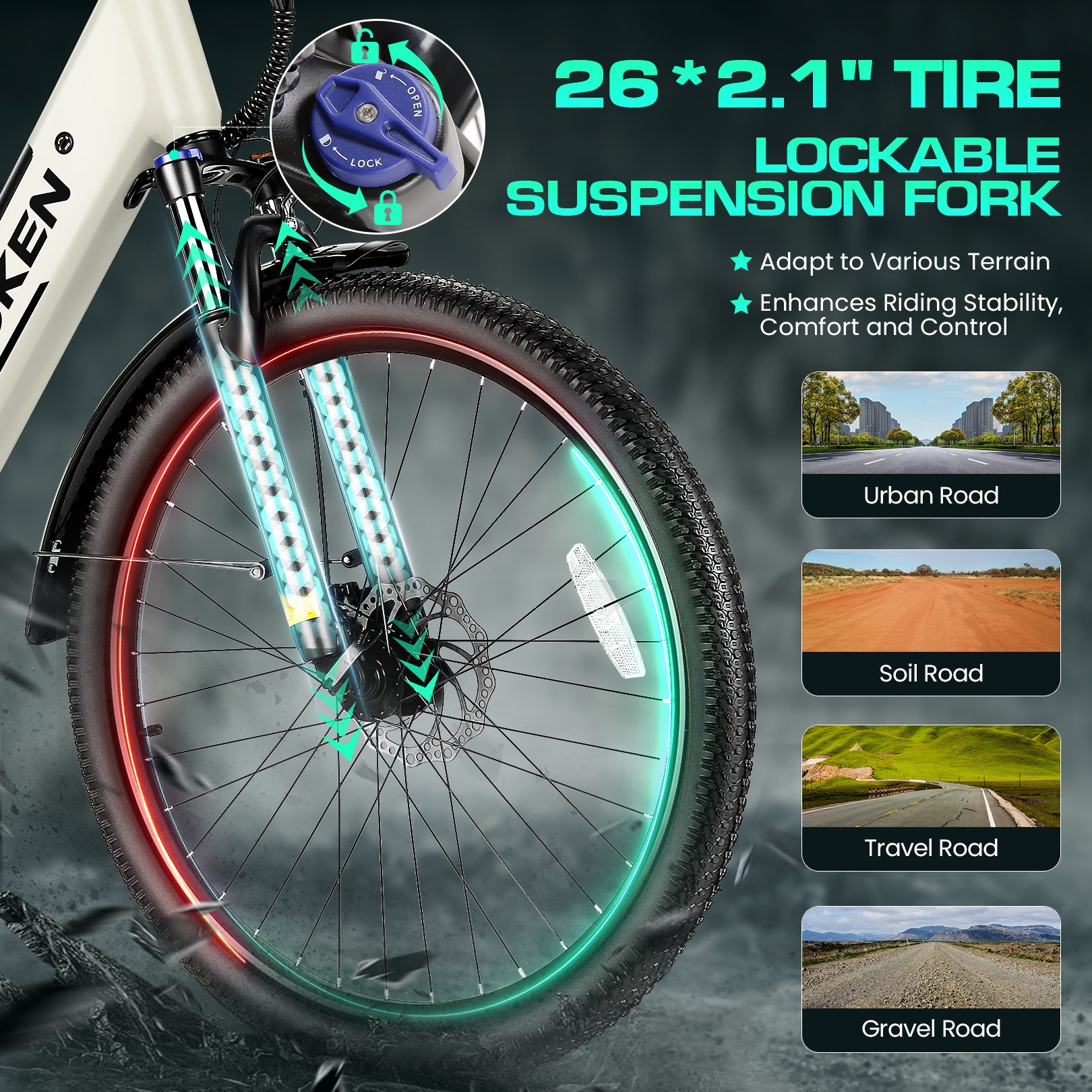 Wooken SwiftX Step-Thru Commuter Fat Tire Electric Bike Wooken