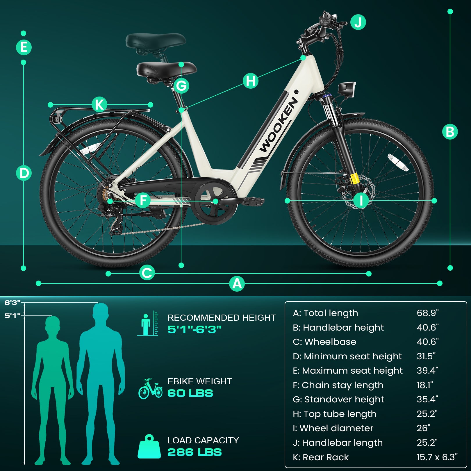 Wooken SwiftX Step-Thru Commuter Fat Tire Electric Bike Wooken