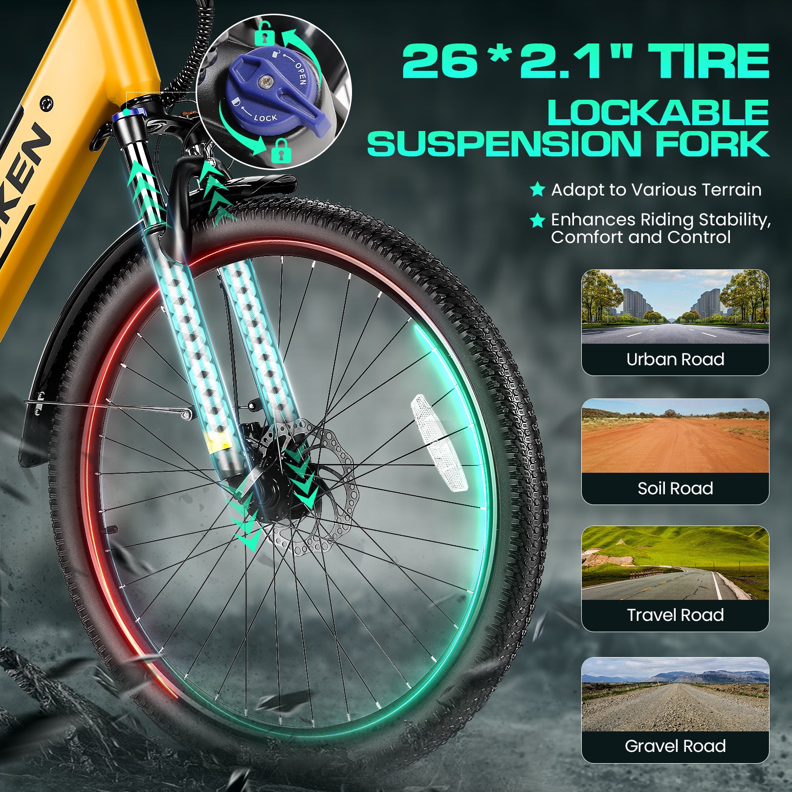 Wooken SwiftX Step-Thru Commuter Fat Tire Electric Bike Wooken