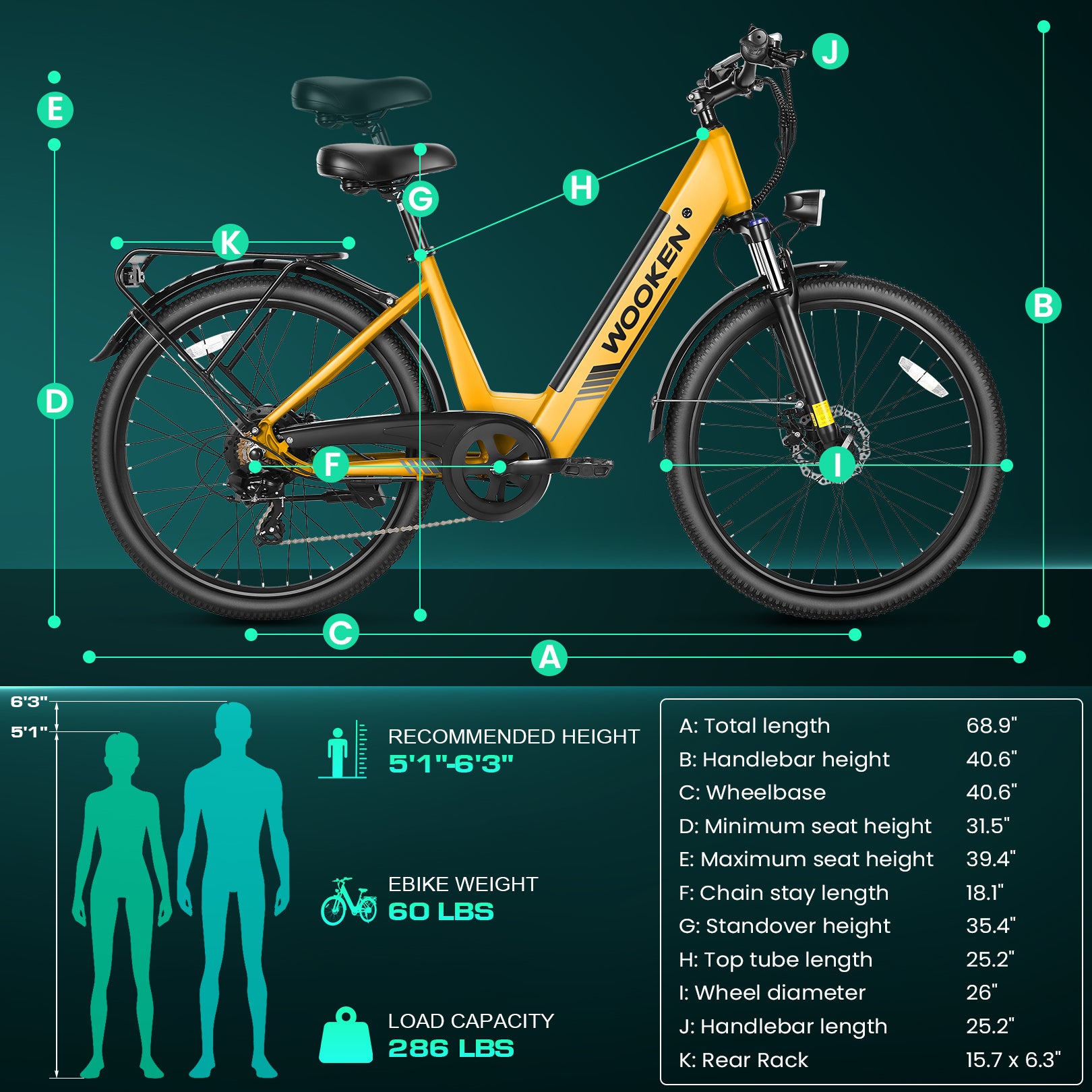 Wooken SwiftX Step-Thru Commuter Fat Tire Electric Bike Wooken