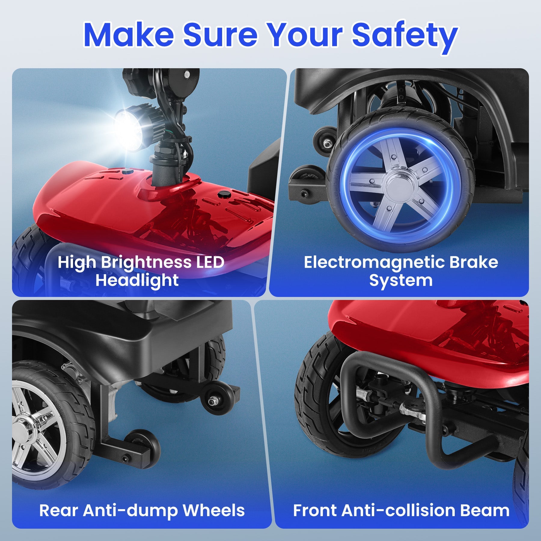 Wooken All Terrain Foldable Electric Mobility Scooter Wooken