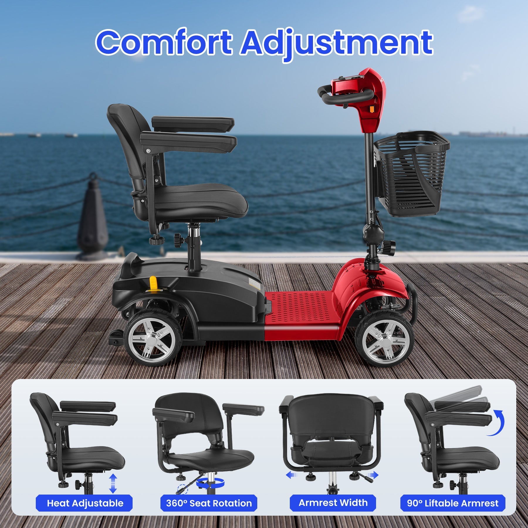 Wooken All Terrain Foldable Electric Mobility Scooter Wooken