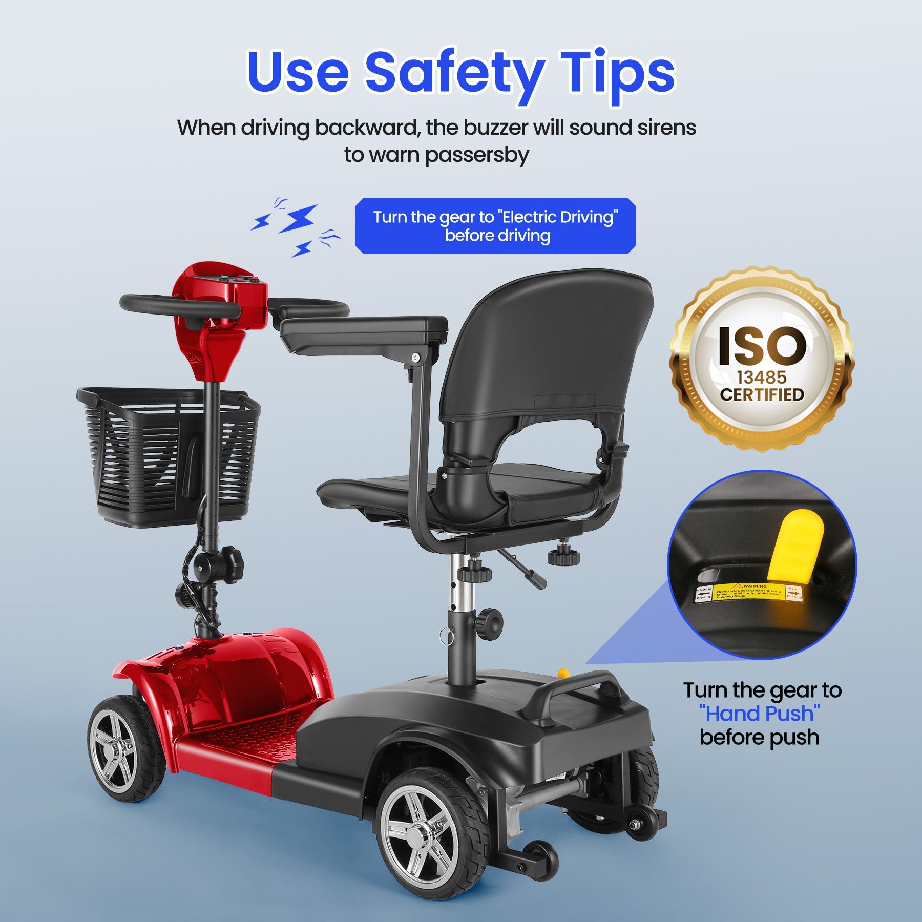 Wooken All Terrain Foldable Electric Mobility Scooter Wooken