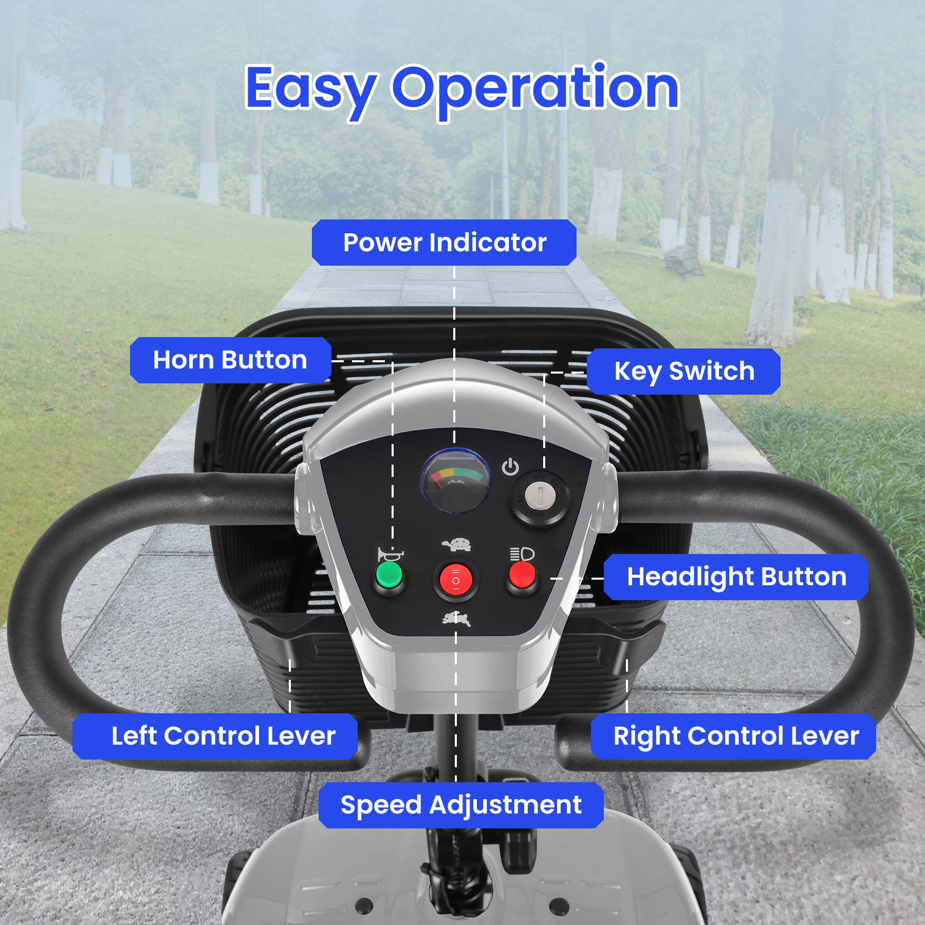 Wooken All Terrain Foldable Electric Mobility Scooter Wooken