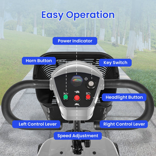 Wooken All Terrain Foldable Electric Mobility Scooter Wooken