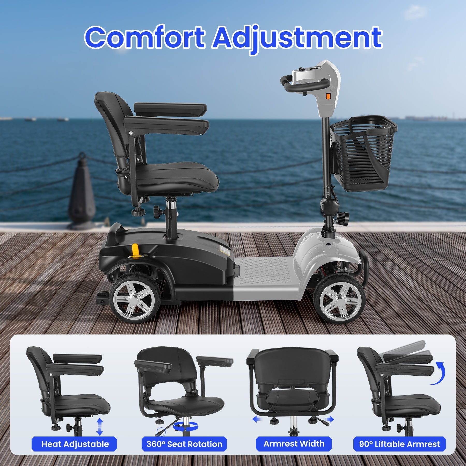 Wooken All Terrain Foldable Electric Mobility Scooter Wooken