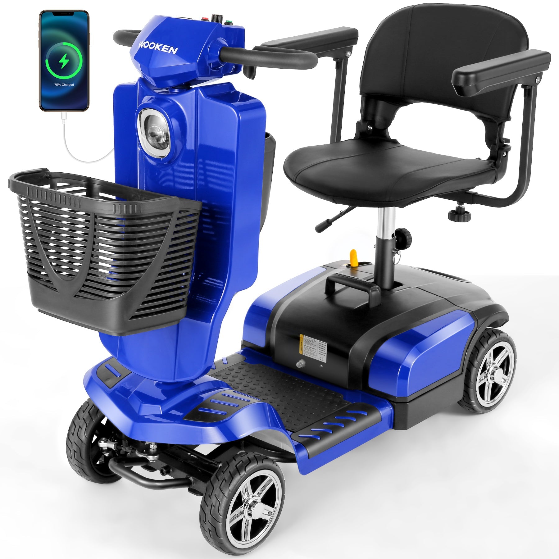 Wooken 4-Wheel Mobility Scooter Senior Electric Powered Wheelchair Wooken