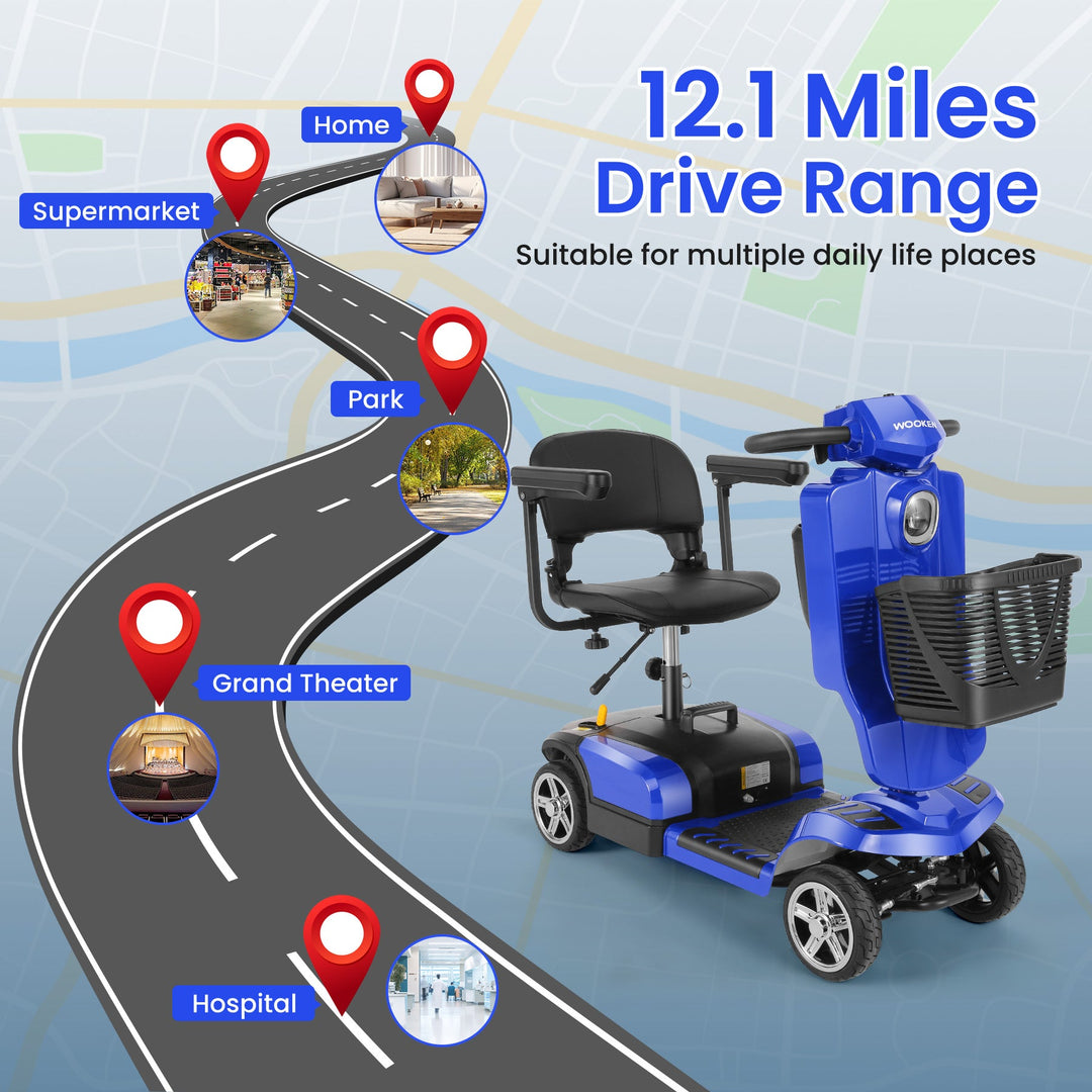 Wooken 4-Wheel Mobility Scooter Senior Electric Powered Wheelchair Wooken