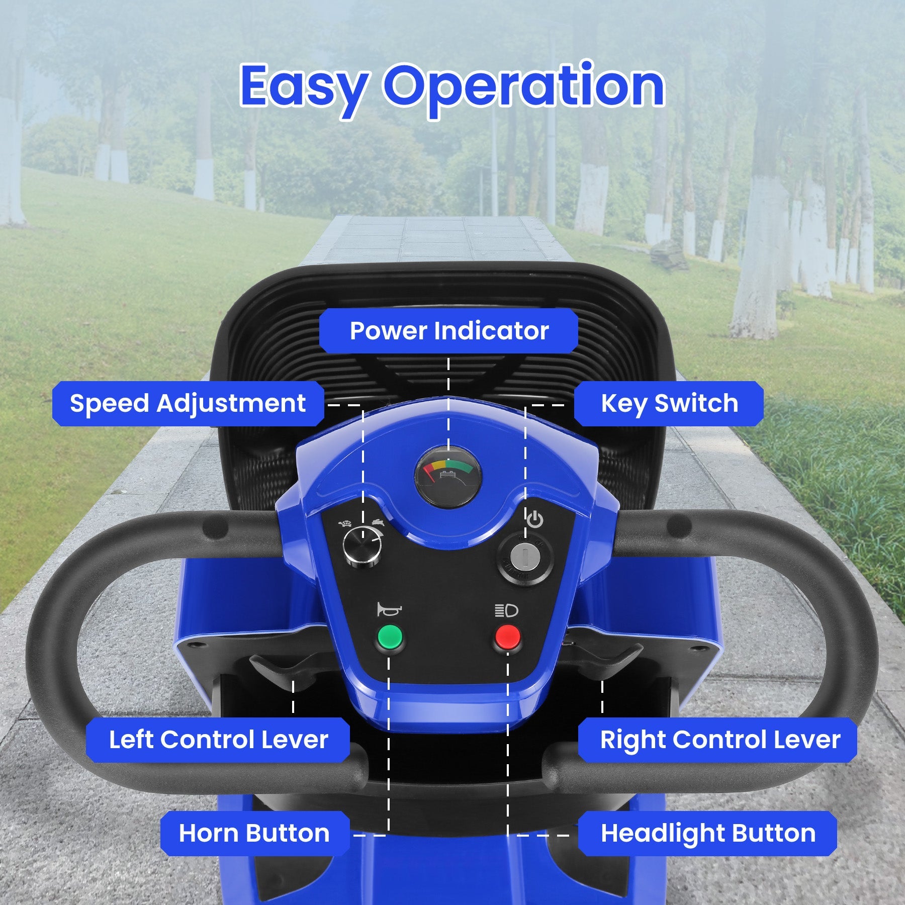 Wooken 4-Wheel Mobility Scooter Senior Electric Powered Wheelchair Wooken