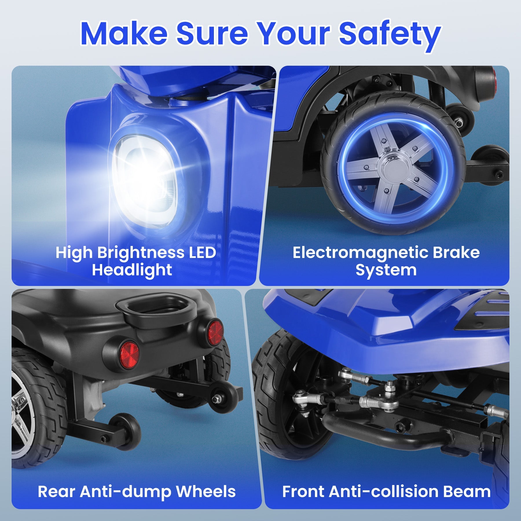 Wooken 4-Wheel Mobility Scooter Senior Electric Powered Wheelchair Wooken