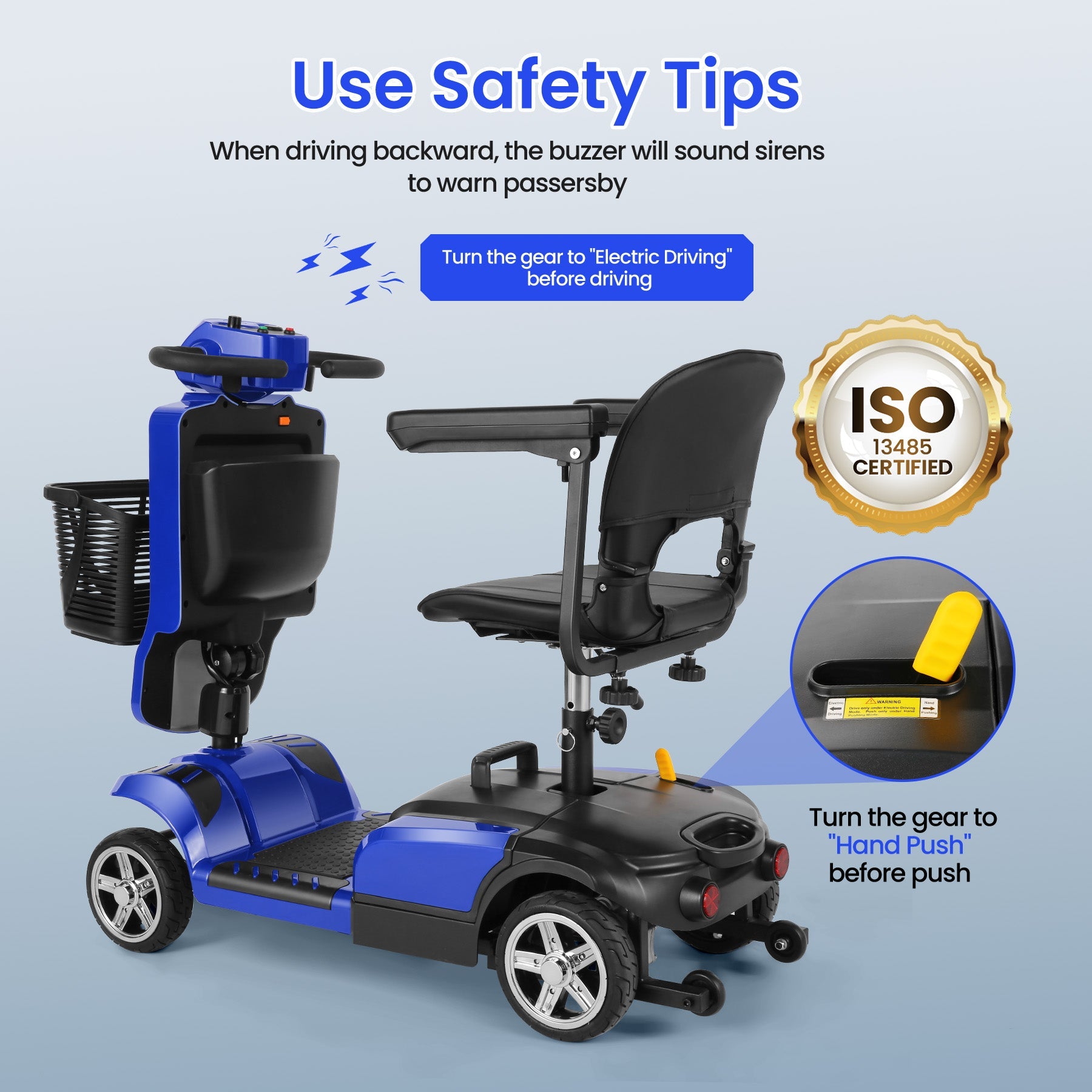 Wooken 4-Wheel Mobility Scooter Senior Electric Powered Wheelchair Wooken