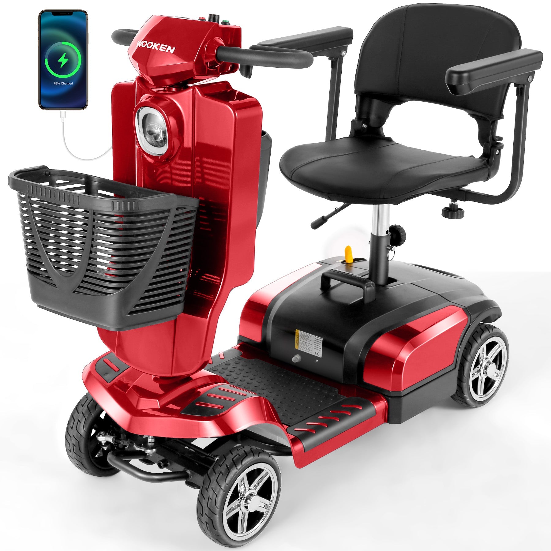 Wooken 4-Wheel Mobility Scooter Senior Electric Powered Wheelchair Wooken
