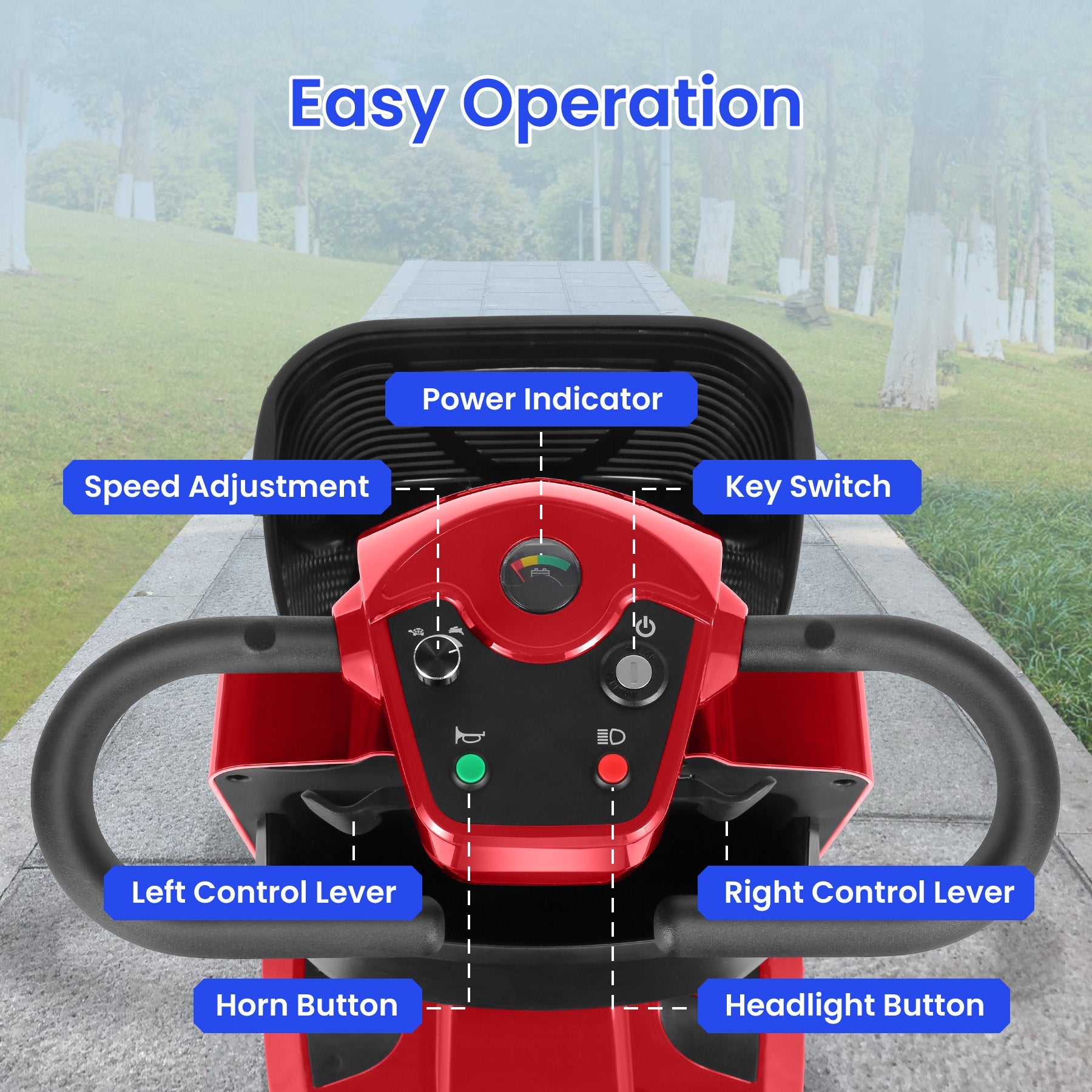 Wooken 4-Wheel Mobility Scooter Senior Electric Powered Wheelchair Wooken