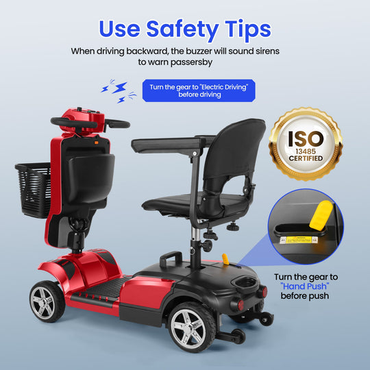 Wooken 4-Wheel Mobility Scooter Senior Electric Powered Wheelchair Wooken