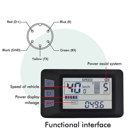 Wooken Electric Bike LCD Display Meter TotGuard